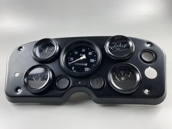 ЩИТОК ПРИЛАДІВ ГАЗ-53 УАЗ У ЗБОРІ 4 ПОКАЖЧИКИ + СПІДОРМЕТР + 3 ""ВІЧКА"ПІДСВІЧУВАННЯ ПАНЕЛЬ ПРИЛАДІВ