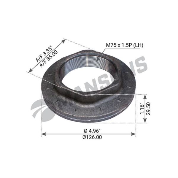 Гайка осі SAF S9-4218 SW85 ліва,1011008500,FE177811,SAMPA075.183
