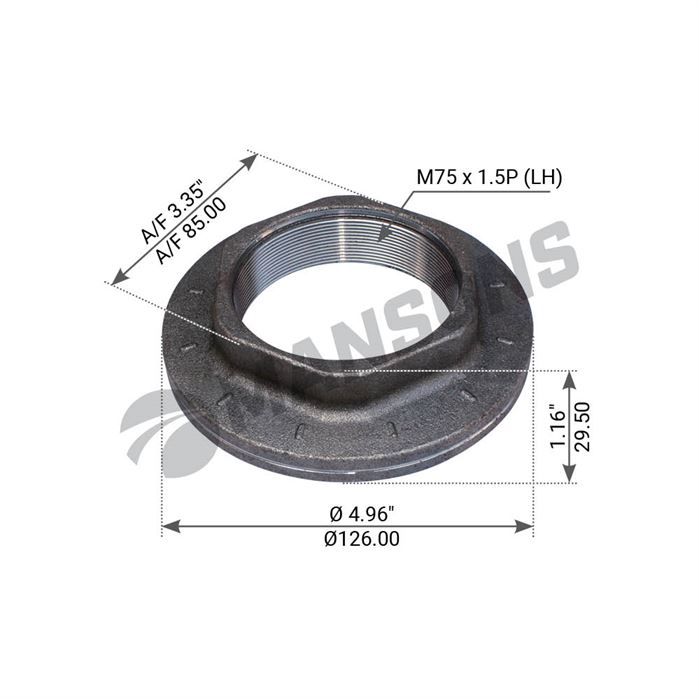 Гайка осі SAF S9-4218 SW85 ліва,1011008500,FE177811,SAMPA075.183