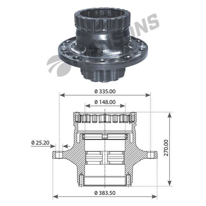 Ступиця колеса Volvo,VKHC5909,20535263S,080.416/1SAMPA,FE176343