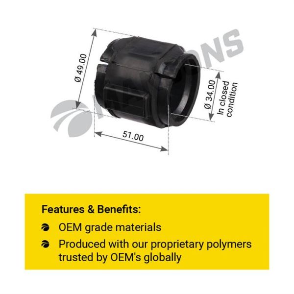 Втулка стабілізатора переднього MAN,81437040081,81437040094,FE47032,AUG74772