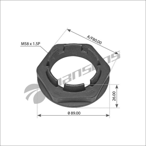 Гайка ступиці передньої DAF CF65/CF75/CF85/ LF55/XF/XF105,1697215,1396606,FE35863,SAMPA050.312